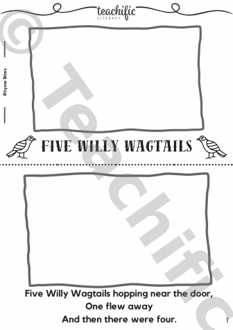 Preview image for Rhyme Bites - Five Willy Wagtails, 3 lines pp