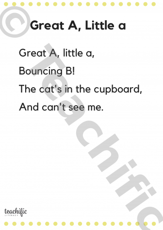 Preview image for Poem: Great A, Little a, Yrs K,1
