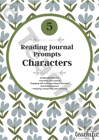 Preview image for Reading Journal Prompts - Characters, Yr 5