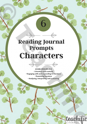 Preview image for Reading Journal Prompts - Characters, Yr 6