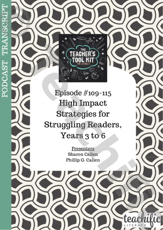 Preview image for Podcast Transcript Ep 109-115 High Impact Strategies for Struggling Readers, Yrs 3-6