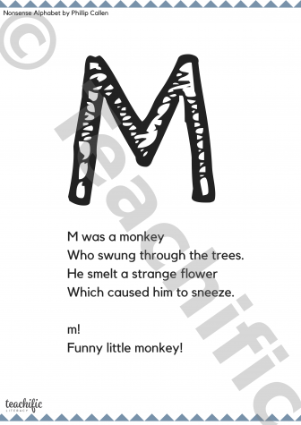 Preview image for Poems: M Was a Monkey - Nonsense Alphabet, K-3