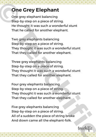 Preview image for Poems: One Grey Elephant, K-2