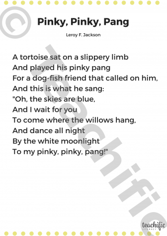 Preview image for Poems: Pinky, Pinky, Pang Yrs 2,3 - Leroy F. Jackson