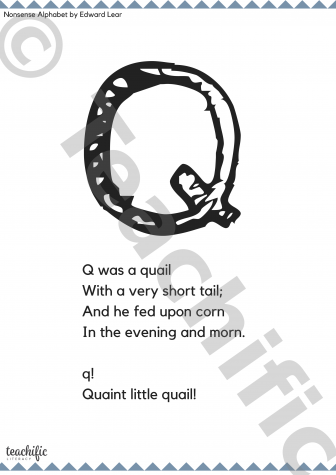 Preview image for Poems: Q was a Quail - Nonsense Alphabet, K-3