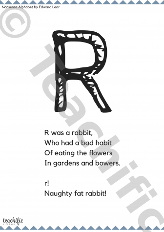 Preview image for Poems: R Was a Rabbit - Nonsense Alphabet, K-3