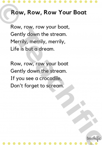 Preview image for Poems: Row, Row, Row Your Boat, Yrs K,1