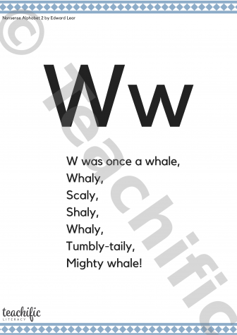 Preview image for Poems: W Was Once a Whale, K-2