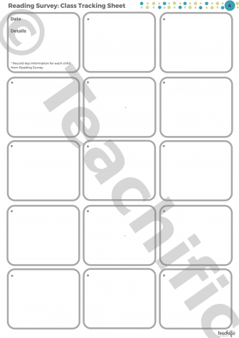 Preview image for Reading Surveys: Class Tracking Sheet Yr 4