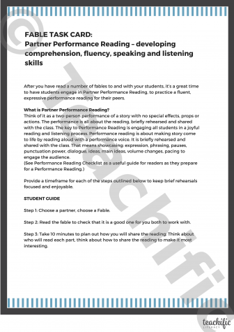 Preview image for Fable Task Card: Partner Performance Reading