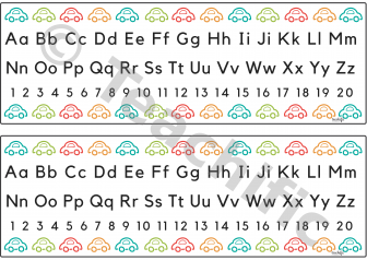 Preview image for Alphabet and Number Strip : Desk Cars