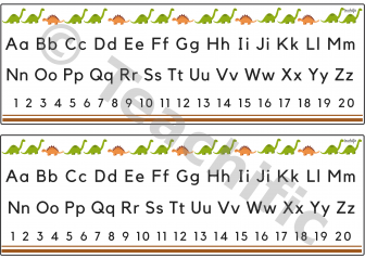 Preview image for Alphabet and Number Strip : Desk Dinosaurs