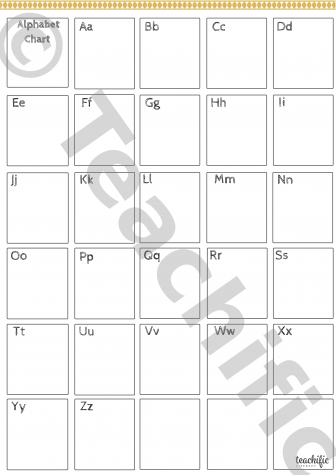 Preview image for Alphabet Chart: Set 1 Upper & Lowercase- Draw & write your own