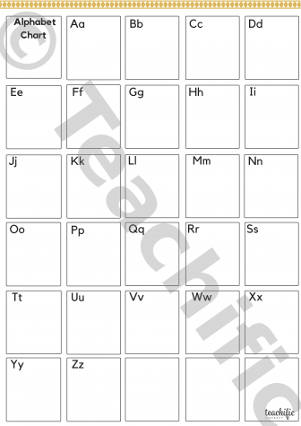 Preview image for Alphabet Chart: Set 2 Upper & Lowercase- Draw & write your own