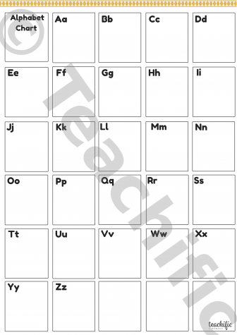 Preview image for Alphabet Chart: Set 3 Upper & Lowercase- Draw & write your own