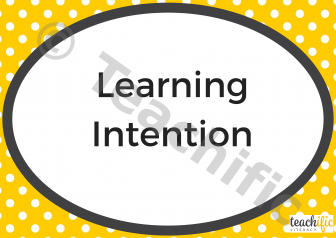 Preview image for Learning Intentions: Blank