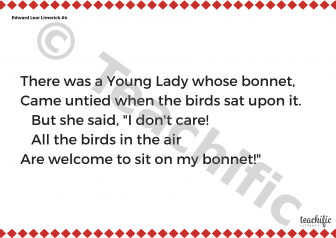 Preview image for Edward Lear Limerick #5: There was a Young Lady whose bonnet