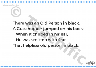 Preview image for Edward Lear Limerick #14: There was an Old Person in Black