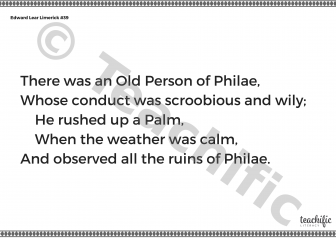 Preview image for Edward Lear Limerick #39: There was an Old Person of Philae