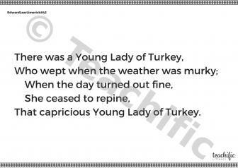 Preview image for Edward Lear Limerick #42: There was a Young Lady of Turkey