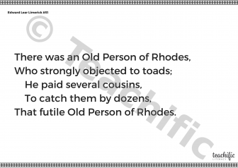 Preview image for Edward Lear Limerick #51: There was an Old Person of Rhodes