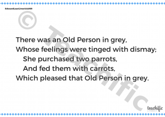 Preview image for Edward Lear Limerick #69-2: There was an Old Person in grey