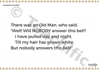 Preview image for Edward Lear Limerick #92: There was an Old Man who said