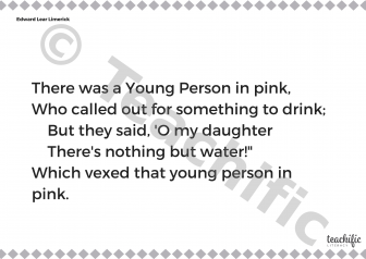 Preview image for Edward Lear Limerick: There was a Young Person in Pink