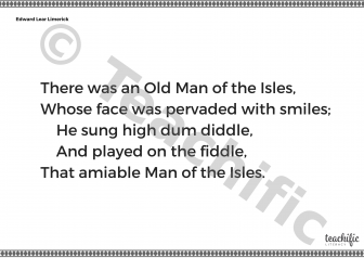 Preview image for Edward Lear Limerick: There was an Old Man of the Isles