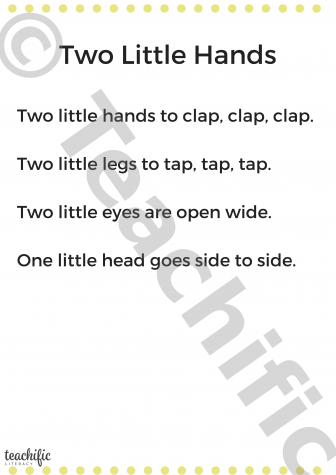 Preview image for Poem: Two Little Hands - Action rhyme