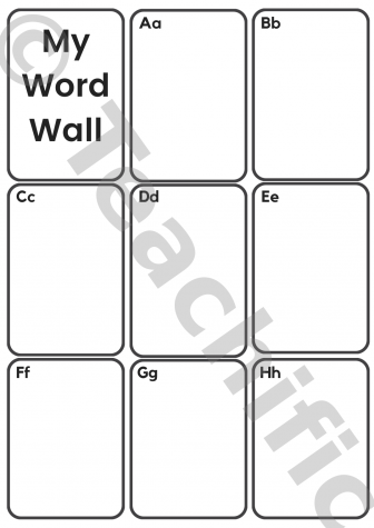 Preview image for Personal Word Wall: A-Z My Word Wall 'open a', Yrs F-2