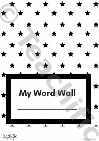 Preview image for Personal Word Wall: My Word Wall Cover 'open a' - Stars