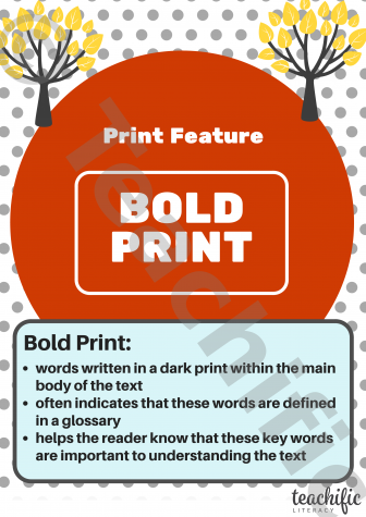 Preview image for Non Fiction Poster: Print Feature, Yrs 3-6 - Bold Print