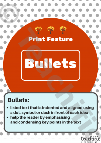 Preview image for Non Fiction Poster: Print Feature, Yrs 3-6 - Bullets