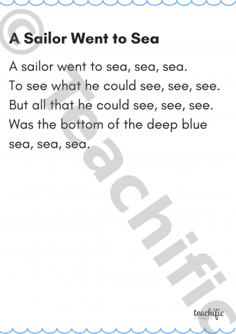 Preview image for Poems K-2: A Sailor Went to Sea
