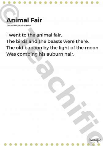 Preview image for Poems K-2: Animal Fair - original