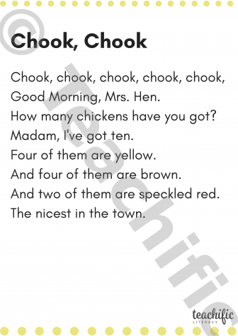 Preview image for Poems K-2: Chook, Chook