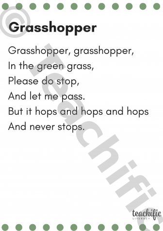 Preview image for Poems K-2: Grasshopper