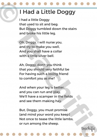Preview image for Poems K-2: I Had a Little Doggy