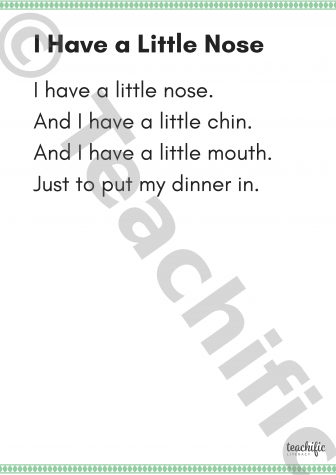 Preview image for Poems K-2: I Have a Little Nose