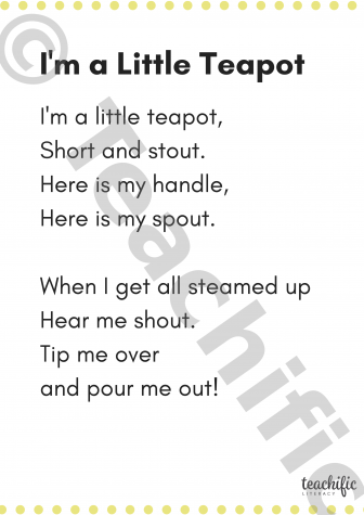 Preview image for Poems K-2: I'm a Little Teapot