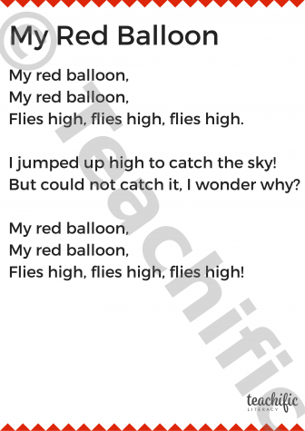 Preview image for Poems K-2: My Red Balloon