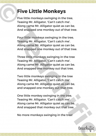 Preview image for Poems K-2: Five Little Monkeys v2