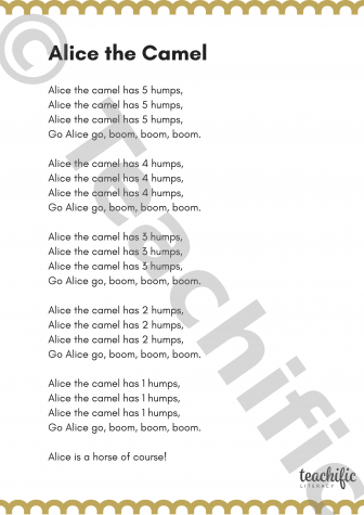 Preview image for Poems K-2: Alice the Camel - Writing Templates included 