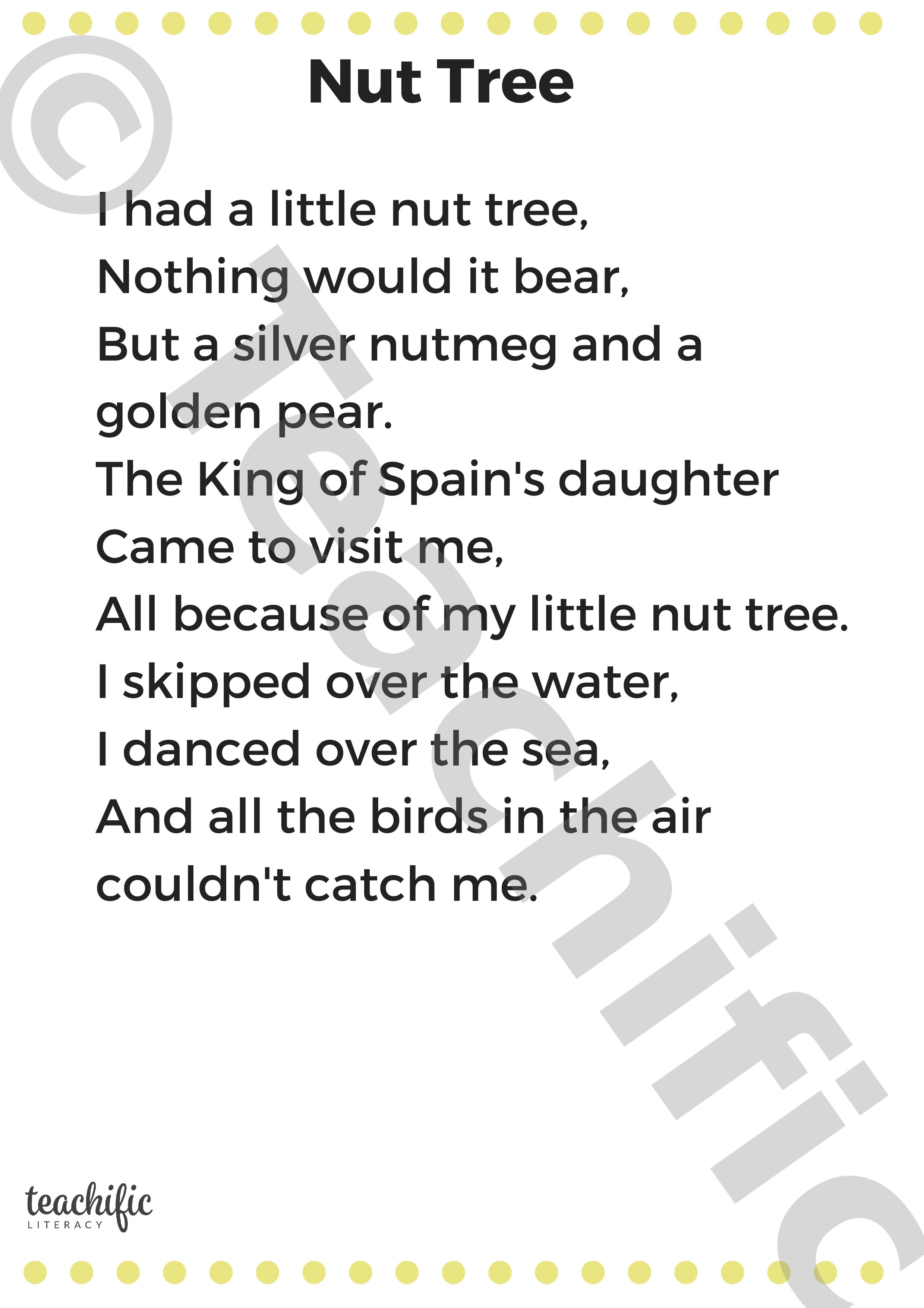 Poems: Nut Tree, K-2 | Teachific