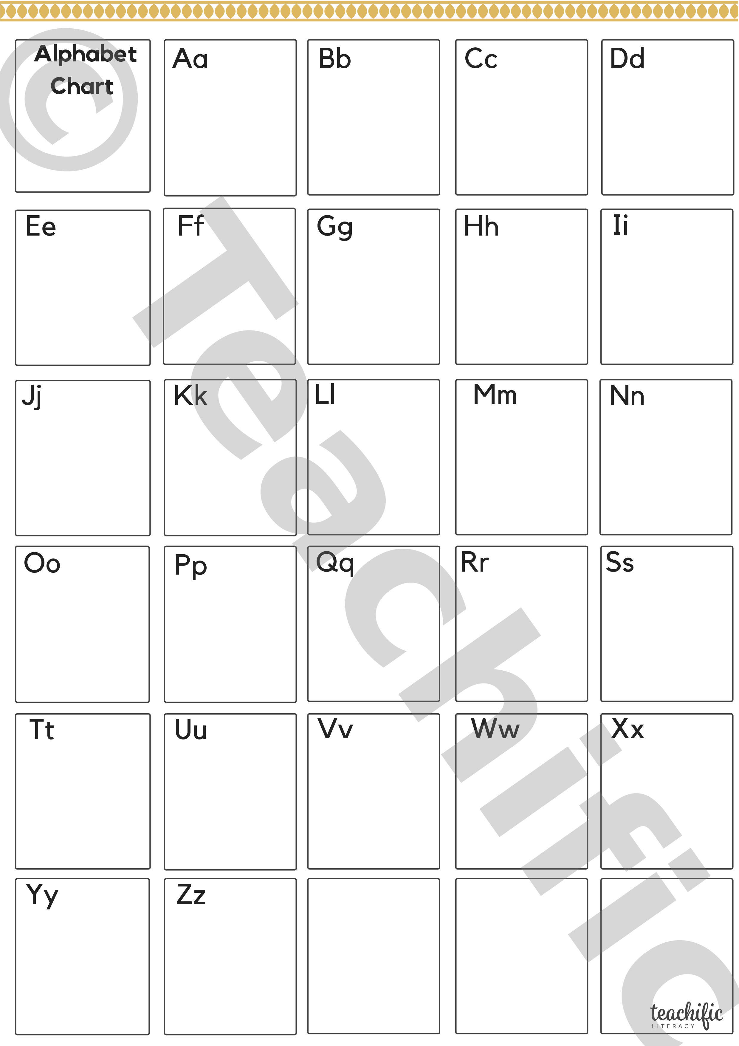 alphabet chart set 2 upper lowercase draw write your