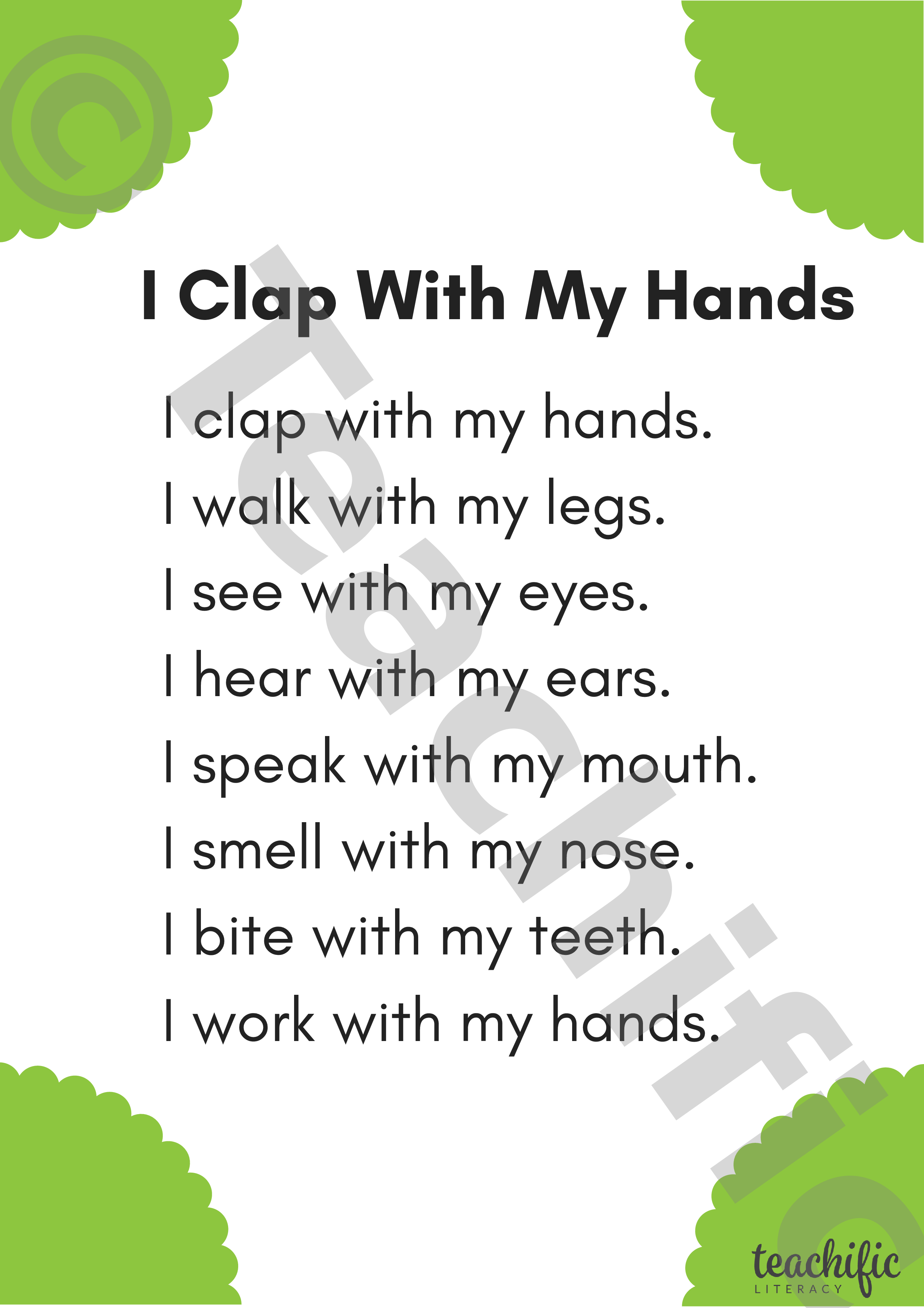 clap your hands poem free download